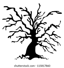 Halloween tree. Tree silhouette.