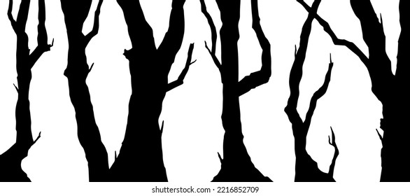 Halloween tree silhouette background design.