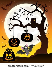 Halloween Baum Silhouette Thema 6 - eps10 Vektorgrafik.