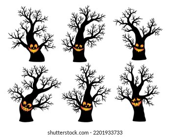 Halloween Tree spooky Background Illustration