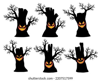 Halloween Tree spooky Background Illustration