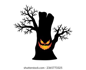 Halloween Tree spooky Background Illustration