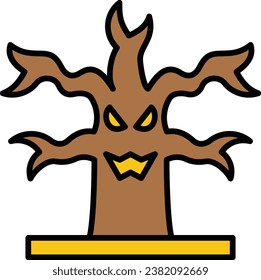 Icono vector del árbol de Halloween. Se puede usar para imprimir, móviles y aplicaciones web.