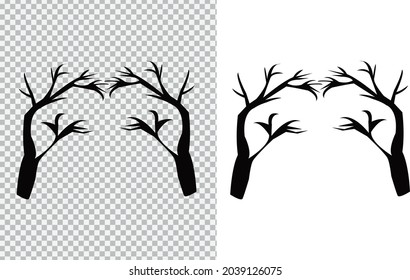 Halloween tree Vector silhouette png design