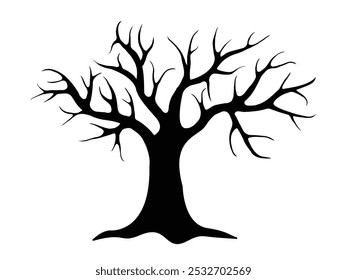 Halloween tree vector. Silhouette of a tree. Spooky trees silhouette collection of Halloween. dark and spooky Halloween trees in black vector.