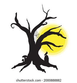 Halloween tree for your design for the holiday Halloween. Vector illustration