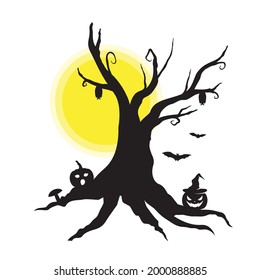 Halloween tree for your design for the holiday Halloween. Vector illustration