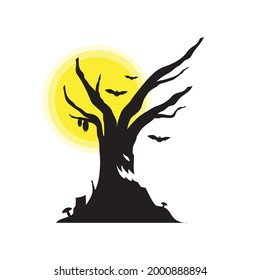 Halloween tree for your design for the holiday Halloween. Vector illustration