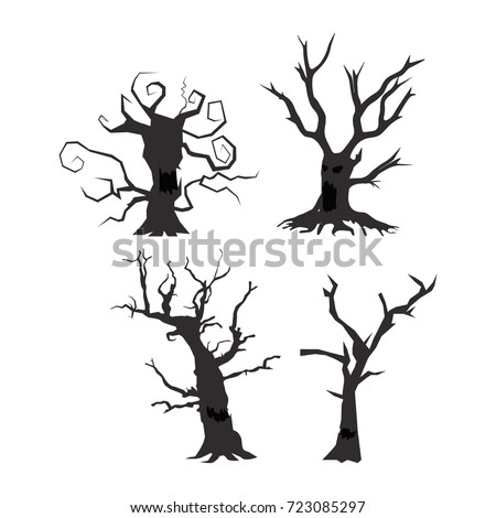 halloween trees scary silhouette