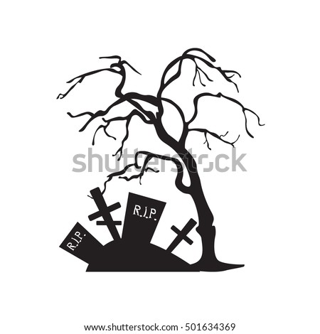 halloween trees spiders bats on white stock vector royalty free