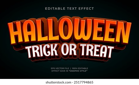 Halloween trick or treat 3d editable text effect template