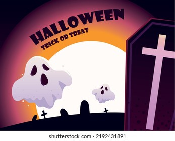 halloween trick or treat, background design