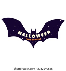halloween trick or treat and bat