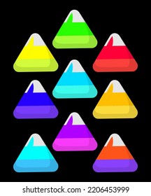Halloween Trick Or Treat Candy. Funny Triangle Colorful Candy. Vector Icon Set