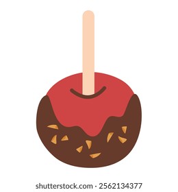 Halloween trick or treat decoration of candy apples illustration