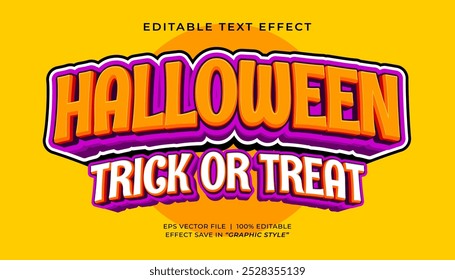 Halloween trick or treat editable text effect cartoon template