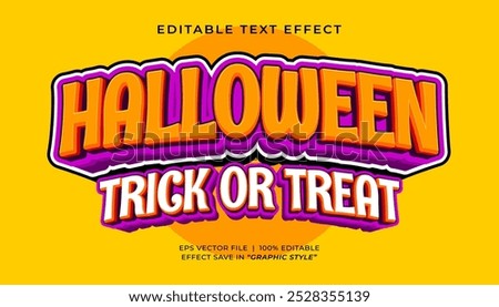 Halloween trick or treat editable text effect cartoon template