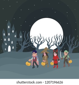 Halloween trick or treat illustration