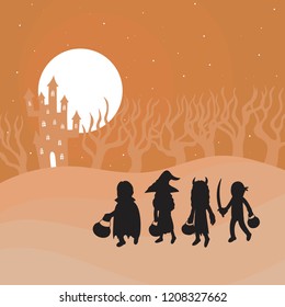 Halloween trick or treat illustration