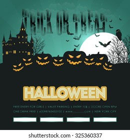Halloween Trick or Treat Landscape - Optional Party, Events, Advertising, Announcement Vector Template