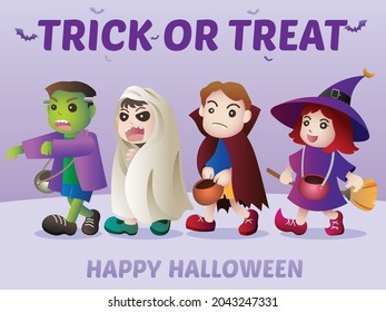 halloween trick or treat made of vector