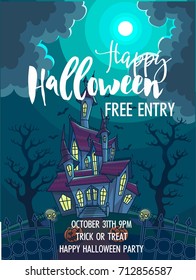 Halloween trick or treat party invitation vector poster