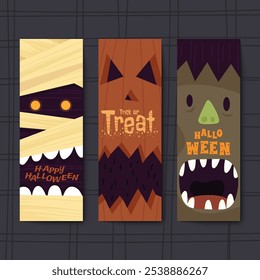 Halloween, Trick or Treat poster, card. Vector