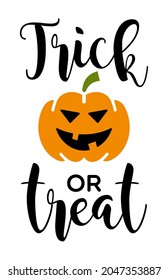 Halloween Trick Or Treat Pumpkin face. Vector Illustration