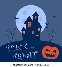 Halloween Trick or Treat. Scary Pumpkin
