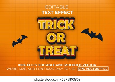 Halloween Trick Or Treat Text Effect. Easy to Edit