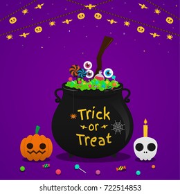 Halloween, trick or treat vector