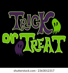 Halloween trick or treat Vector, Vector of trick or treat halloween typography text