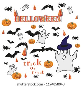 halloween, trick or treat,ghosts, fire, lightning, dark background, pumpkin, pumpkin jack, spiders, bats, awesome background, halloween poster, witch, hat, witch hat, dark blue, purple, red, white, bl