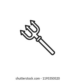 Halloween trident icon. Vector illustration line symbol