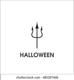 Halloween trident line icon