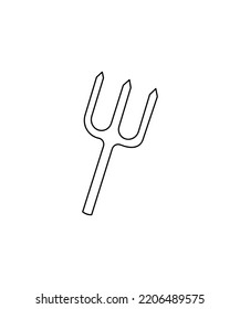 Halloween Trident vector isolated on white background. Halloween vector. Halloween line art vector. Perfect for coloring book, textiles, icon, web, painting, children's books, t-shirt print. 
