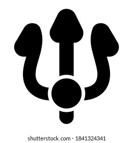 halloween, trisula vector glyph icon