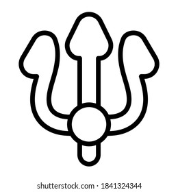 halloween, icono de la línea vectorial de la trisula  