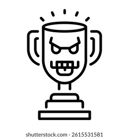 A halloween trophy icon in linear style 