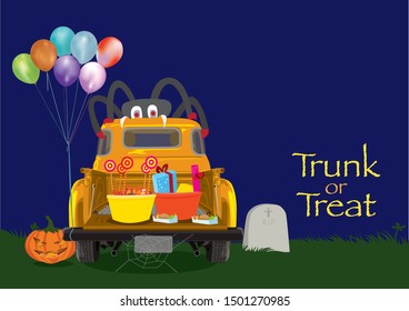 Halloween Trunk or Treat illustration graphic vector