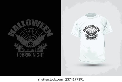 Halloween T-Shirt Design, Black cat Pumpkin, Halloween pumpkin, Halloween theme with skull pumpkins vampires and Horror Night Tree design.