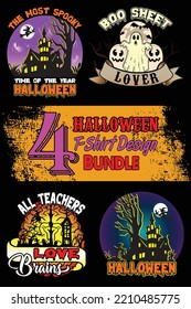 Halloween T-Shirt Design Bundle. Halloween t-shirt design bundle, easy to print all-purpose for men, women, and children