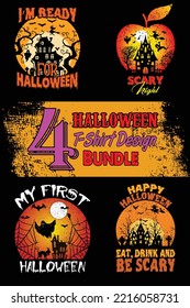 Halloween T-Shirt Design Bundle. Halloween t-shirt design bundle, easy to print all-purpose for men, women, and children - Shutterstock ID 2216058731