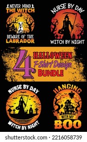 Halloween T-Shirt Design Bundle. Halloween t-shirt design bundle, easy to print all-purpose for men, women, and children - Shutterstock ID 2216058739