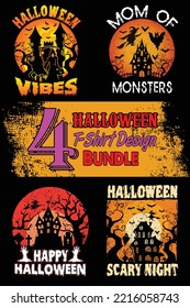 Halloween T-Shirt Design Bundle. Halloween t-shirt design bundle, easy to print all-purpose for men, women, and children - Shutterstock ID 2216058743