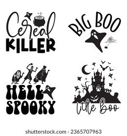Paquete de diseño de camisetas de Halloween, Paquete de camisetas de diseño de citas de Halloween, Archivos editables de Vector EPS, puede descargar este paquete de diseño.