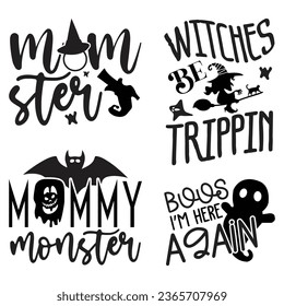 Halloween T-shirt Design Bundle, Halloween Quotes Design t shirt Bundle, Vector EPS Editable Files, can you download this Design Bundle..