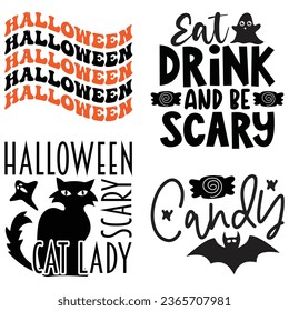Halloween T-shirt Design Bundle, Halloween Quotes Design t shirt Bundle, Vector EPS Editable Files, can you download this Design Bundle..