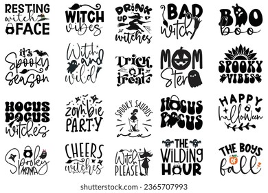 Halloween T-shirt Design Bundle, Halloween Quotes Design t shirt Bundle, Vector EPS Editable Files, can you download this Design Bundle..