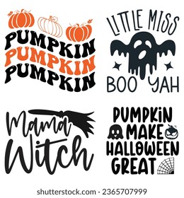 Halloween T-shirt Design Bundle, Halloween Quotes Design t shirt Bundle, Vector EPS Editable Files, can you download this Design Bundle..